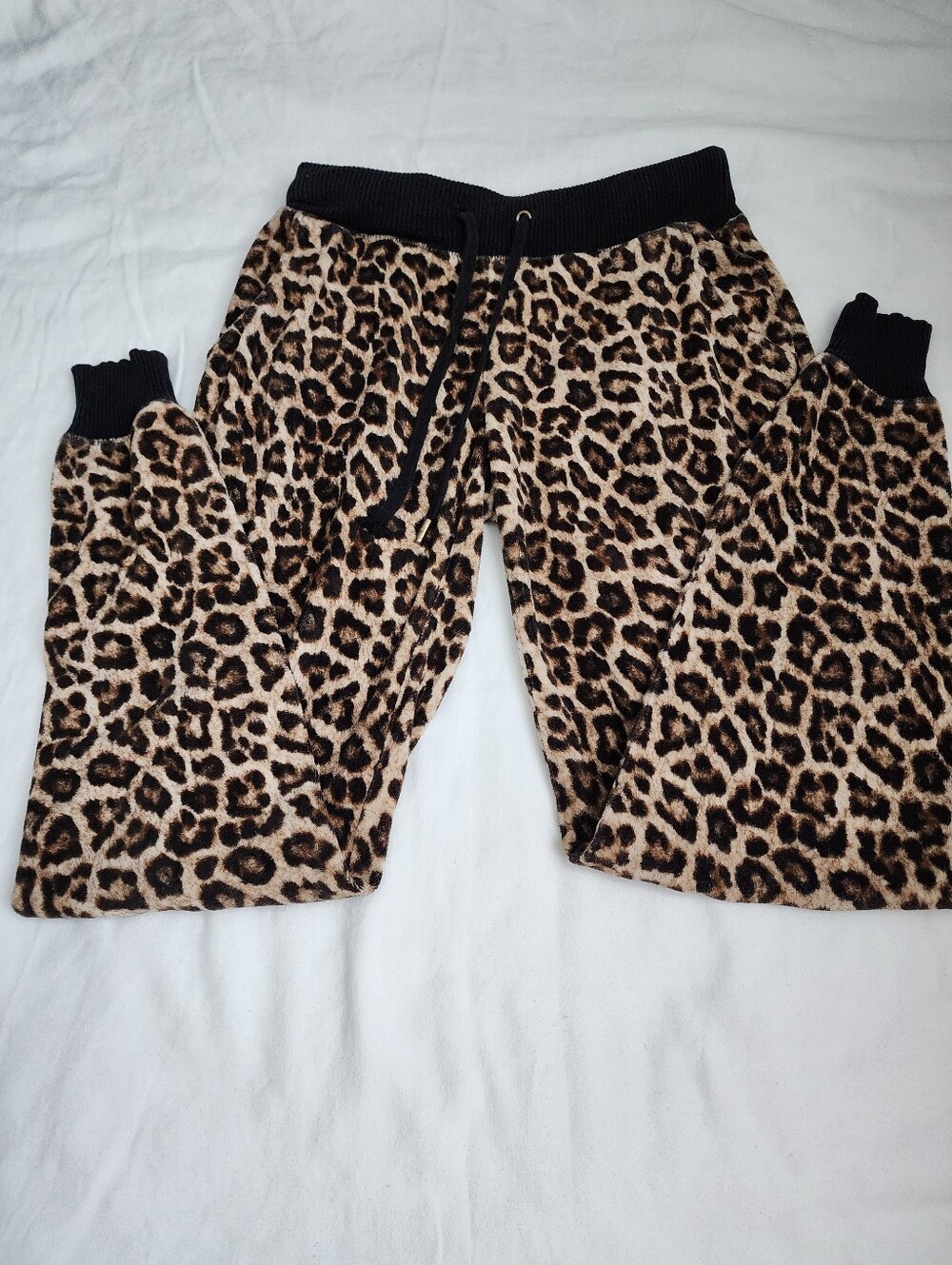 MICHAEL Michael Kors Leopard-Print Wide Leg Jeans in Tan and Black
